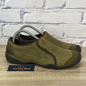 Keen Green Leather Slip On Loafer Shoes